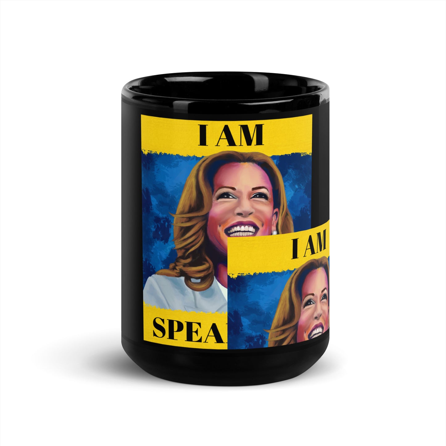 Kamala Harris - I Am Speaking - Black Glossy Mug