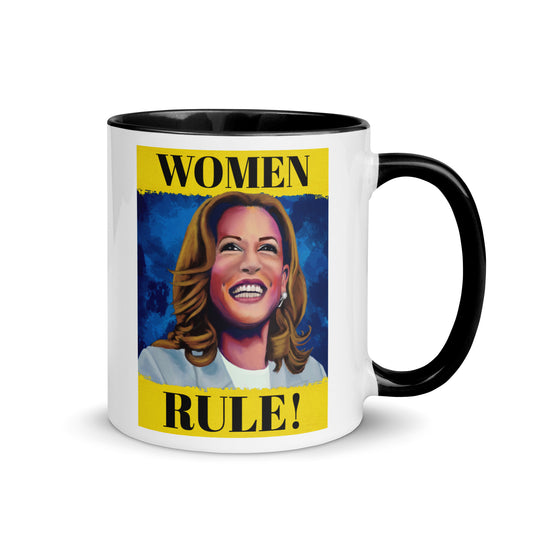 Kamala Harris - Women Rule - White Mug with Inner Colors